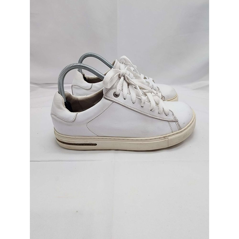 BIRKENSTOCK Low Top Leather Sneakers White Lace Up Size 39 S Used